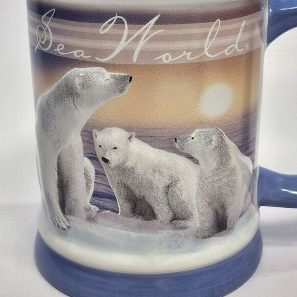 Polar Bears 3-D Embossed Coffee Tea Mug SeaWorld - Picture 8 of 9
